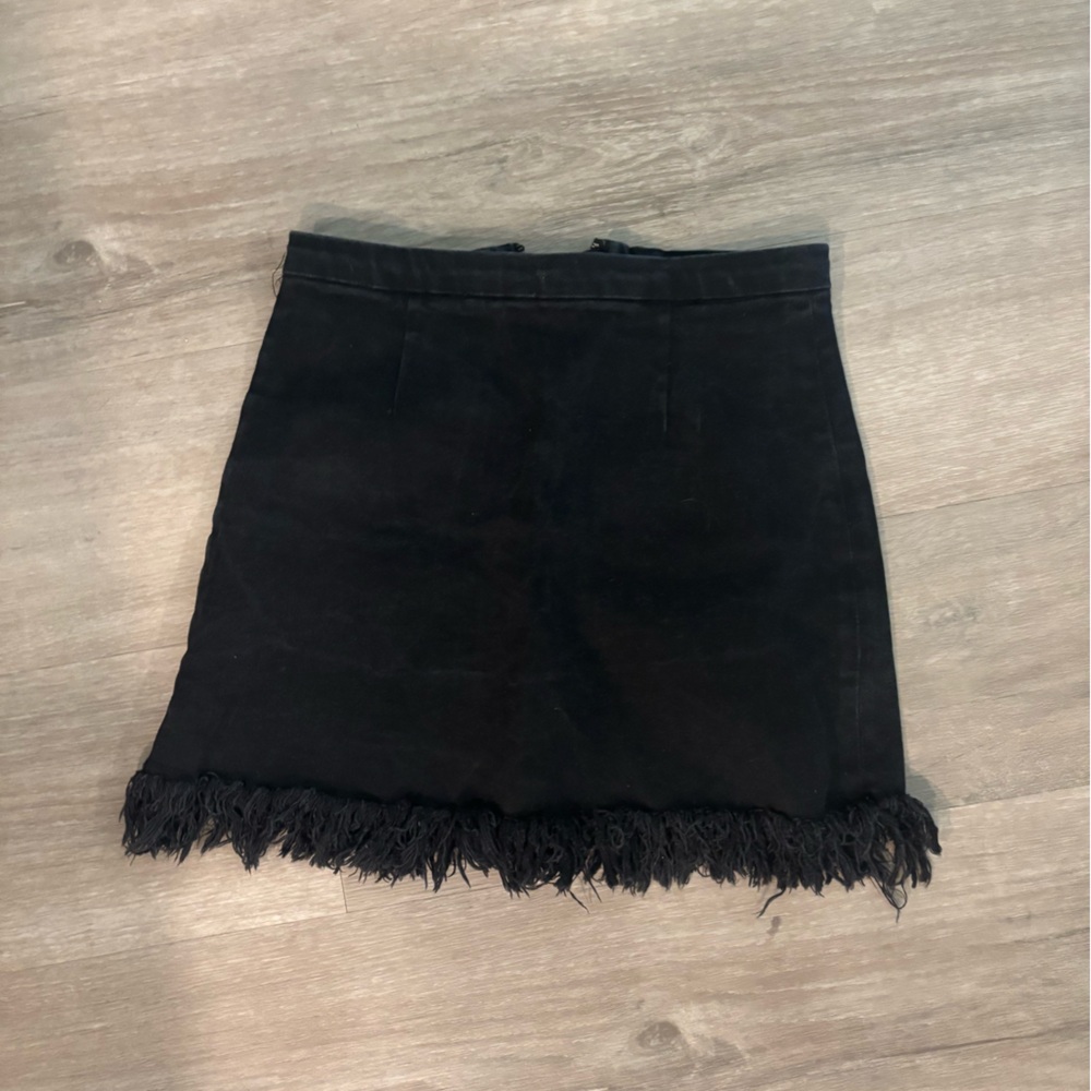 Elegant Black Fringe Skirt
